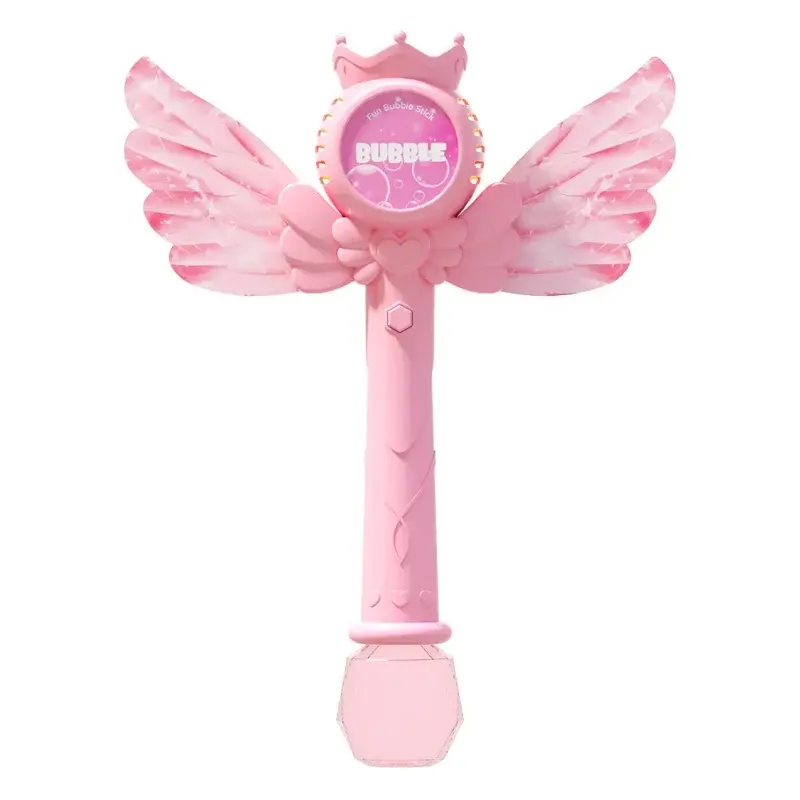 2026 New Electric Angel Automatic Handheld Bubble Gun - Light & Sound Emitting Bubble Toy for Party, Summer Outdoor Play