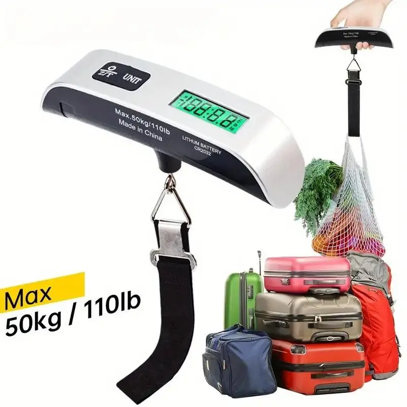 Handheld Scale, Luggage Scale, T-Type Electronic Scale, Express Delivery Scale, 110.23lb, Hand-Pulled Hanging Scale, Precision Measurement Tool, Portable
