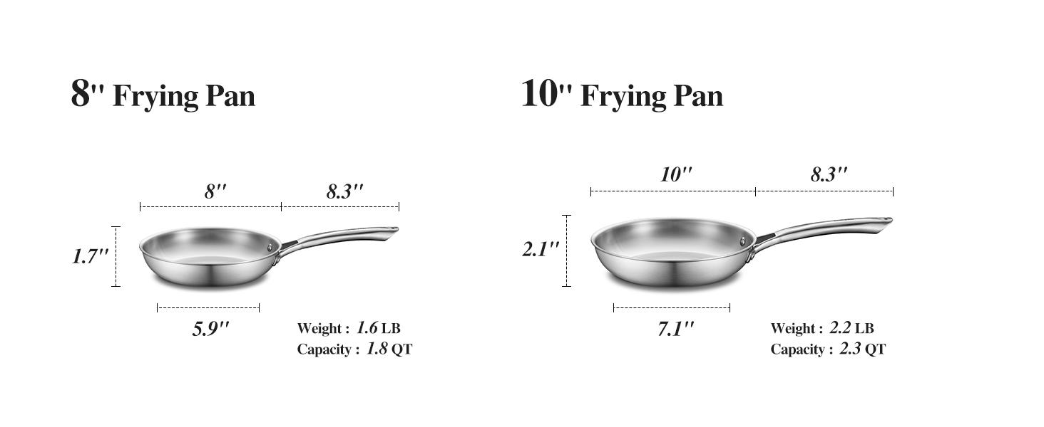 Stainless Steel Cookware Set,Tir-Ply Pots and Pans Set,10 Pcs Stainless Steel Induction Kitchen Cookware Sets,PFOA Free, Frying Pans,Saucepans,Saute Pan & Stock Tagine Pot,Compatible with All Cooktops