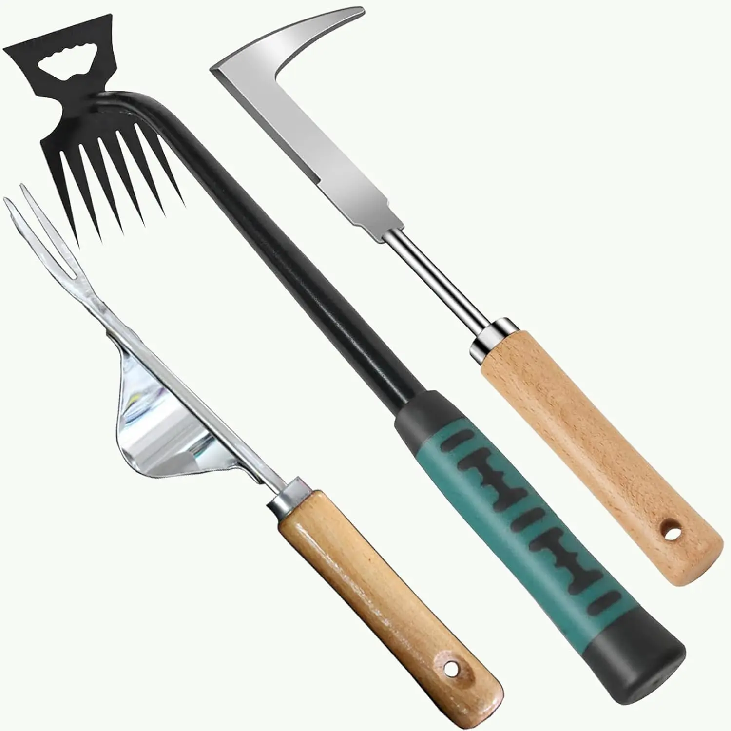 Weed Puller Tool,Crack Weeder Tool, Stainless Steel Crevice Weeding Digger Tool, Paving Brick Moss Removal,6 Teethes  Purpose Hand Weeder Tool for Yard Garden, Lawn Edger and Driveway(3 Pcs)