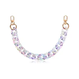 Acrylic Purse Fashion Chain Strap Chain Bag Chain Strap Detachable Purse Extender Chains Handle Replacement Straps Colorful Transparent Decoration Charm DIY Chains Accessories for Handbags Shoulder Bag Crossbody Handbag Accessory Bag Decorative Chain