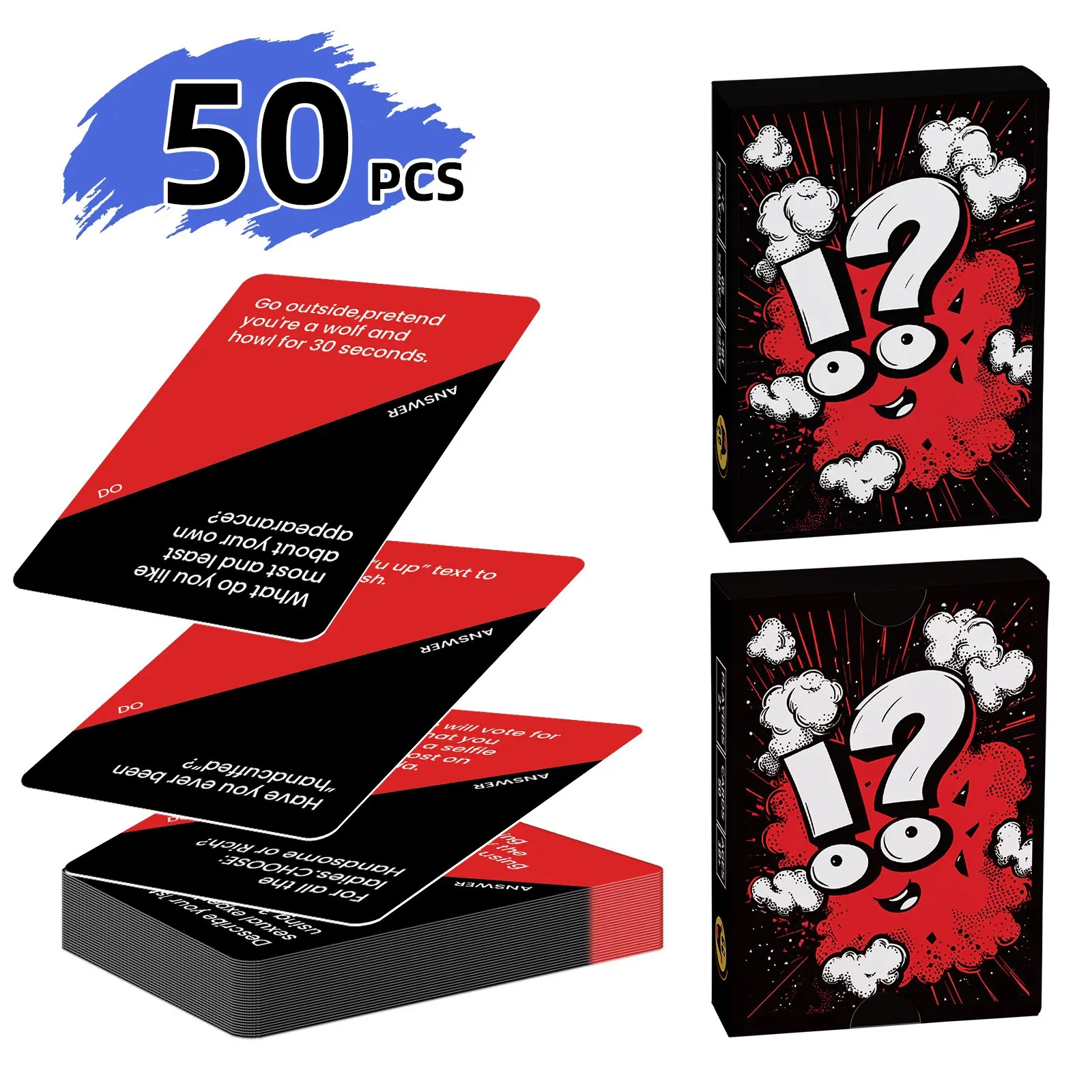 50 True or Dare Interactive Table Game Cards, Party Team Building Drinking Game Props, Fun Social Games for Gatherings
