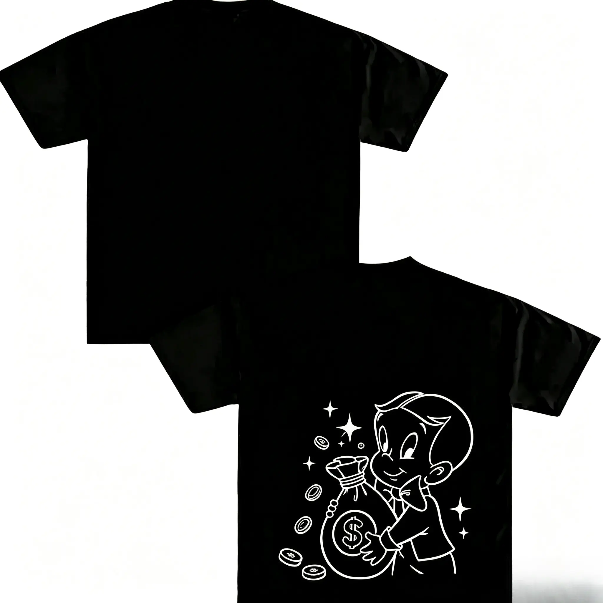 Vintage Cartoon Money Graphic Tee, Funny Retro Streetwear Top, TikTok Shirt, Fashion