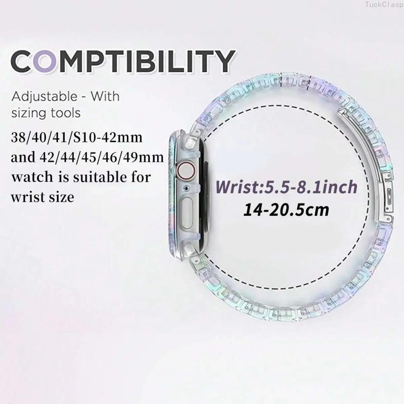 2026 New Fashionable Watch Band (Band Only), 1 Count Adjustable Lightweight Watch Band for Women & Men, Wearable Accessory Compatible with Apple Watch Ultra 3/2/1 and Series 10/SE/9/8/7/6/5/4/3/2/1, Smartwatch Watch, Smart Watch Straps