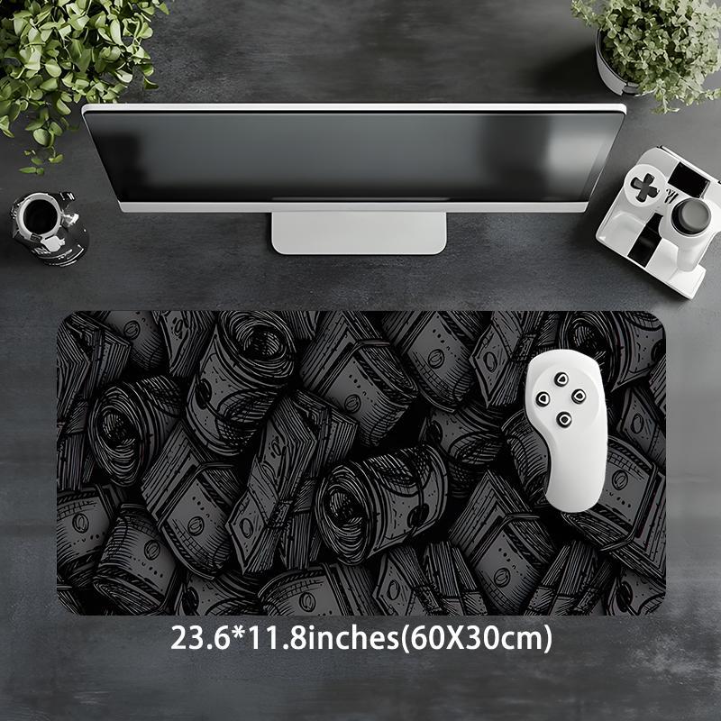 Money Pattern Desk Mat, Large Gaming Mouse Pad, Aesthetic Desktop Protection Pad, Non-Slip Work Mat, Suitable for Laptop & Desktop Computer Games, Desktop Accessory