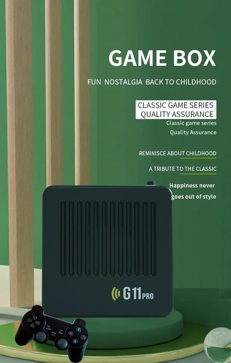 Video Game Console G11 Pro Built in 60000 Games 4K HD 2.4G 256GB Wireless Controller Emuelec 4.3 S905X2 Dual System Family Gamebox Retro Gaming Console Stick with portable Emulators Gamer Gifts for Him