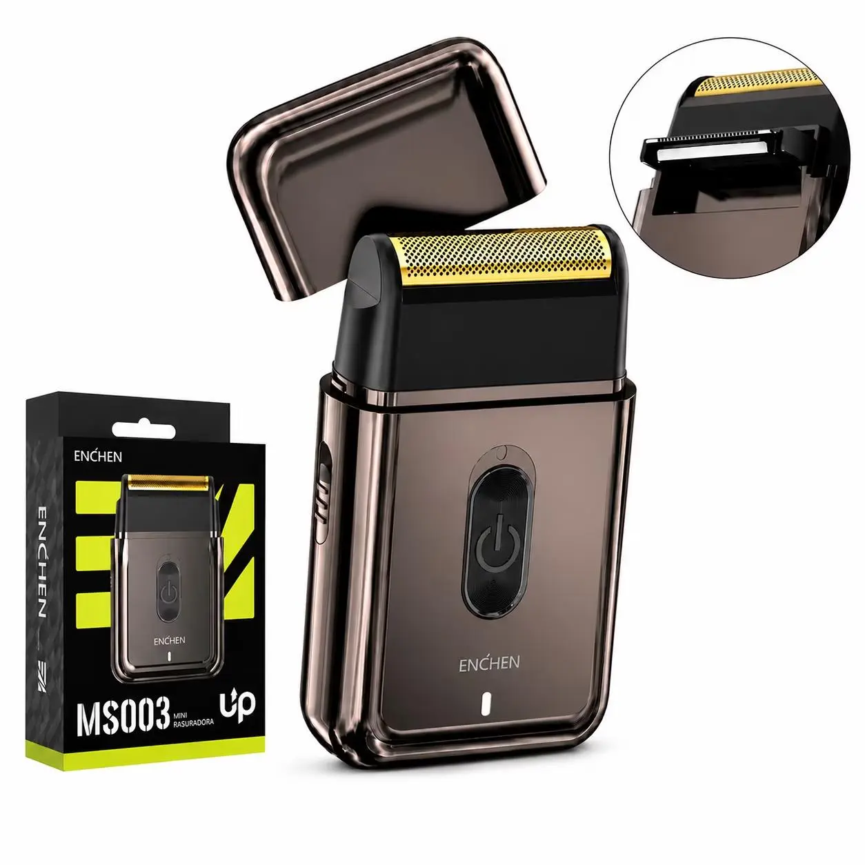 Mini Foil Shaver for Men with Pop-Up Precision Trimmer, Portable Electric Razor, USB-C Rechargeable Wet & Dry Travel Shaver for Beard, Mustache & Sideburns