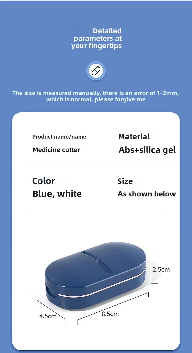 New Pill Cutter Universal Pill Box Cutting Tablet Tool Pill Splitter One-to-Two Portable Moisture-Proof