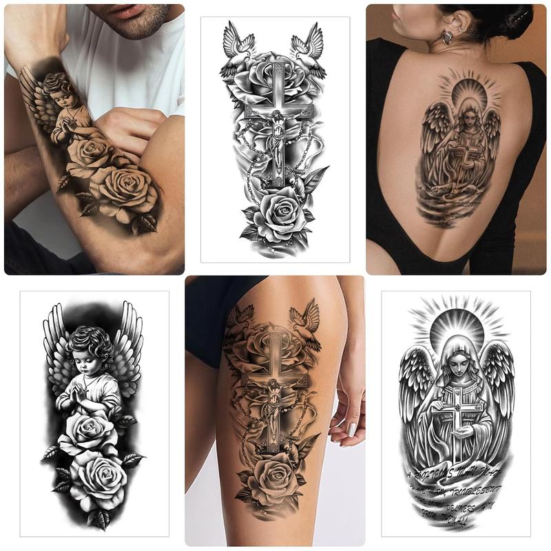 77 Sheets Christian Temporary Tattoo Adult Men Women Kids Religious Jesus Cross God Christ Catholic Realistic Half Sleeve Body Fake Tattoos Stickers 77 Sheets Christian Temporary Tattoo Adult Men Women Kids Religious Jesus Cross God Christ Catholic Realistic Half Sleeve Body Fake Tattoos Stickers