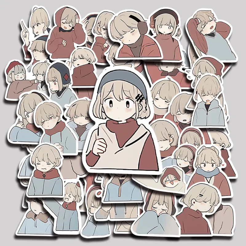 50PCS Cartoon Couples Aesthetic Vinyl Stickers Pack for Laptop Water Bottle Phone Case Skateboard Journal Scrapbook DIY Decoration