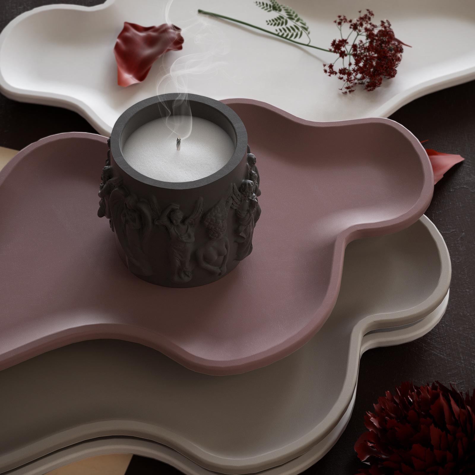 DIY Crystal Epoxy Resin Plaster Irregular Arc Cloud Tray Storage Dish ...