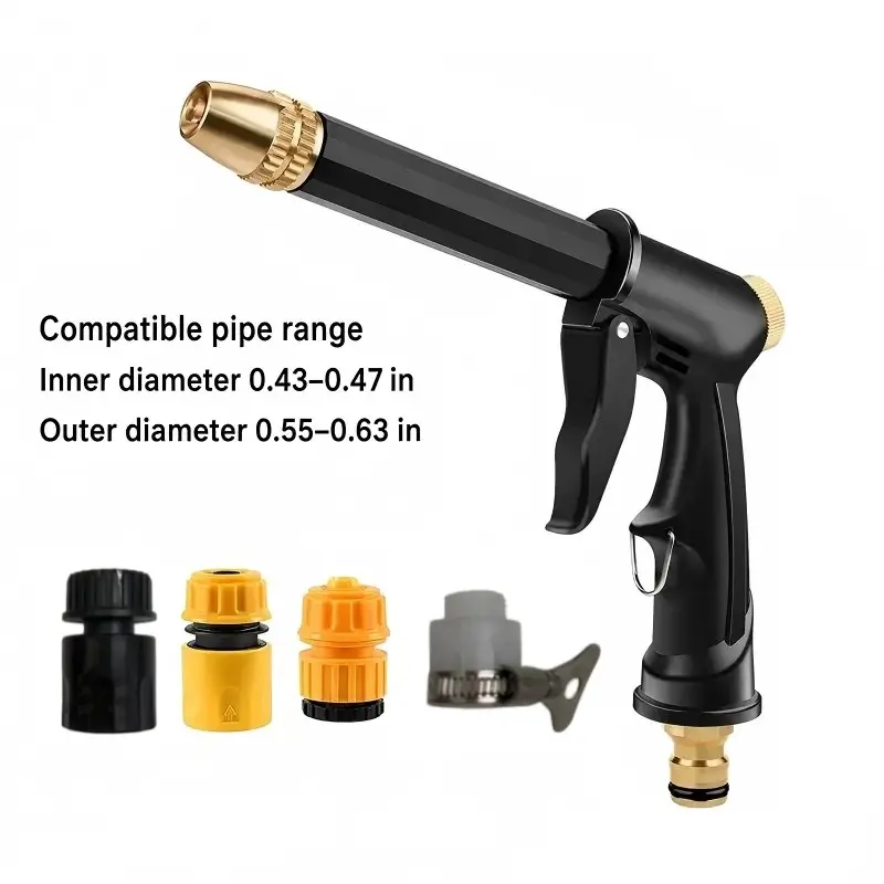 Portable High-Pressure Water Spray Gun, Multi-Functional Adjustable Garden Hose Nozzle, Car Wash Nozzle, Car Cleaning, Flower Irrigation, Pet Bathing, Home Cleaning Tool