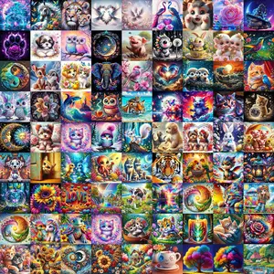 10pcs/20pcs/30pcs Diamond Painting Kit, Random style/Random pattern Cartoon Animal Floral Human Patterns, 20x20cm Full Drill Art Set for Wall Decor Beginners Adults Gifts