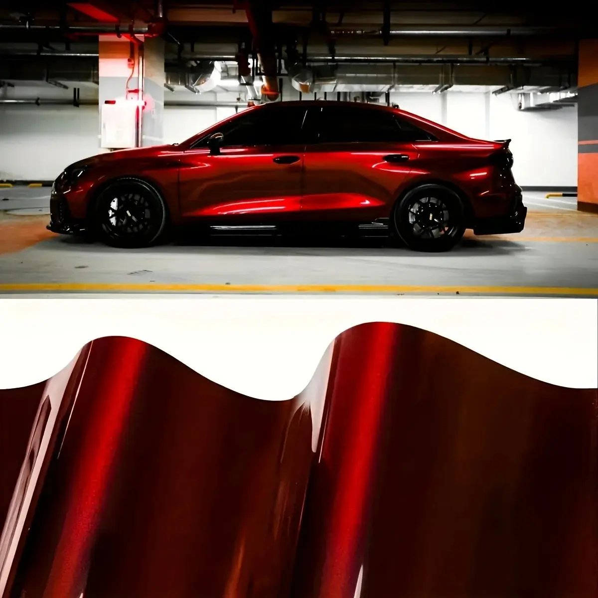 Liquid Metal Vinyl Film, Ultra-Bright Self-Adhesive Automotive Car Sticker Decal, Air Release Dragon Blood Film, DIY Application, No Bubbles