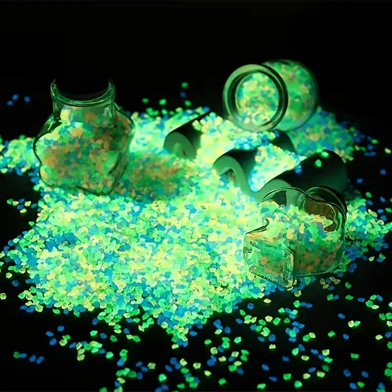 5000 pcs Glow-In-Dark Particles Per Bag, 0.27 Lbs Resin Beads, Fluorescent Multicolor, Garden Decor, DIY Wishing Bottles, Party Decoration