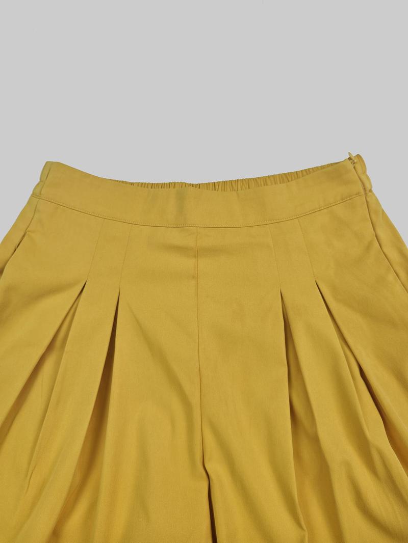 Women's Solid Color Flowy Wide Leg Pants, Casual Comfy Trousers for Daily Wear, Ladies Bottoms for All Seasons