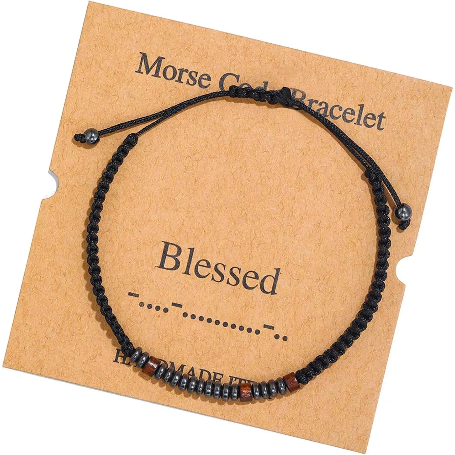 Morse Code Bracelets for Women Men,Morse Code Bracelets with Adjustable String,Inspirational Gifts Bracelets for Women Men