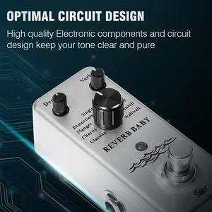 Mini Reverb Baby Single Block Effect Pedal, Compact Audio Effects Device, Ideal for Guitarists and Musicians, Portable and Easy to Use