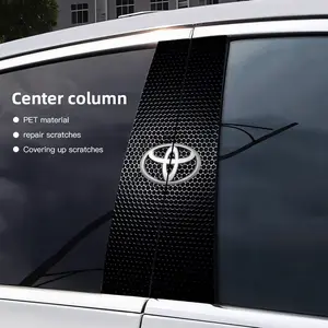 Car Stickers B-Pillar Center Column Decoration Cover Decals Auto Accessorie For Toyota 86 Mirai Supra Prado Alphard Crown Vellfire Sequoia Venza Avalon Prius Camry Yaris RAV4 Highlander Sienna Reiz Auris Harrier Fortuner CHR
