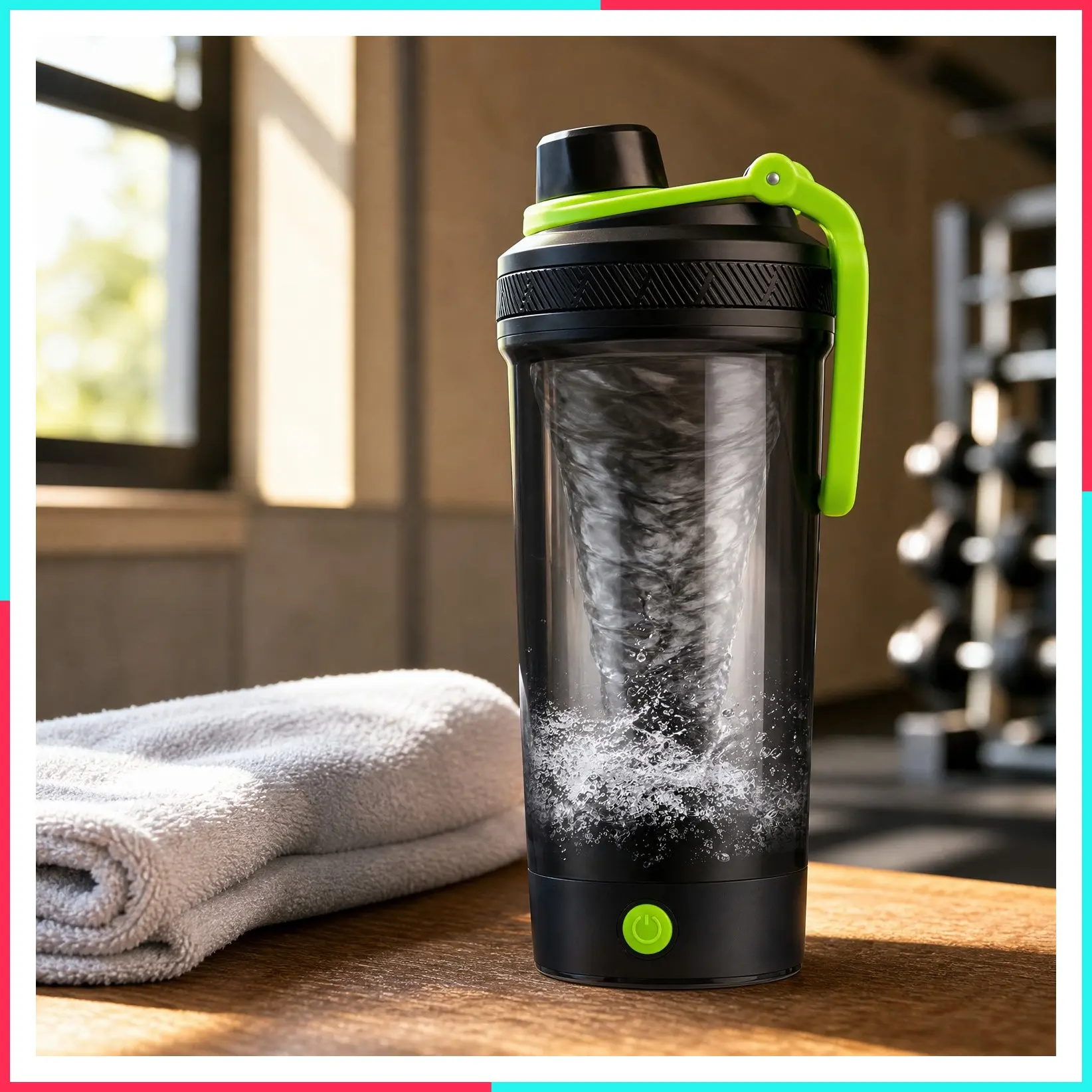 USB C Rechargeable Electric Protein Shaker Bottle, 24oz Tritan BPA-Free Mixer Cup for Protein and Meal Replacement Shakes