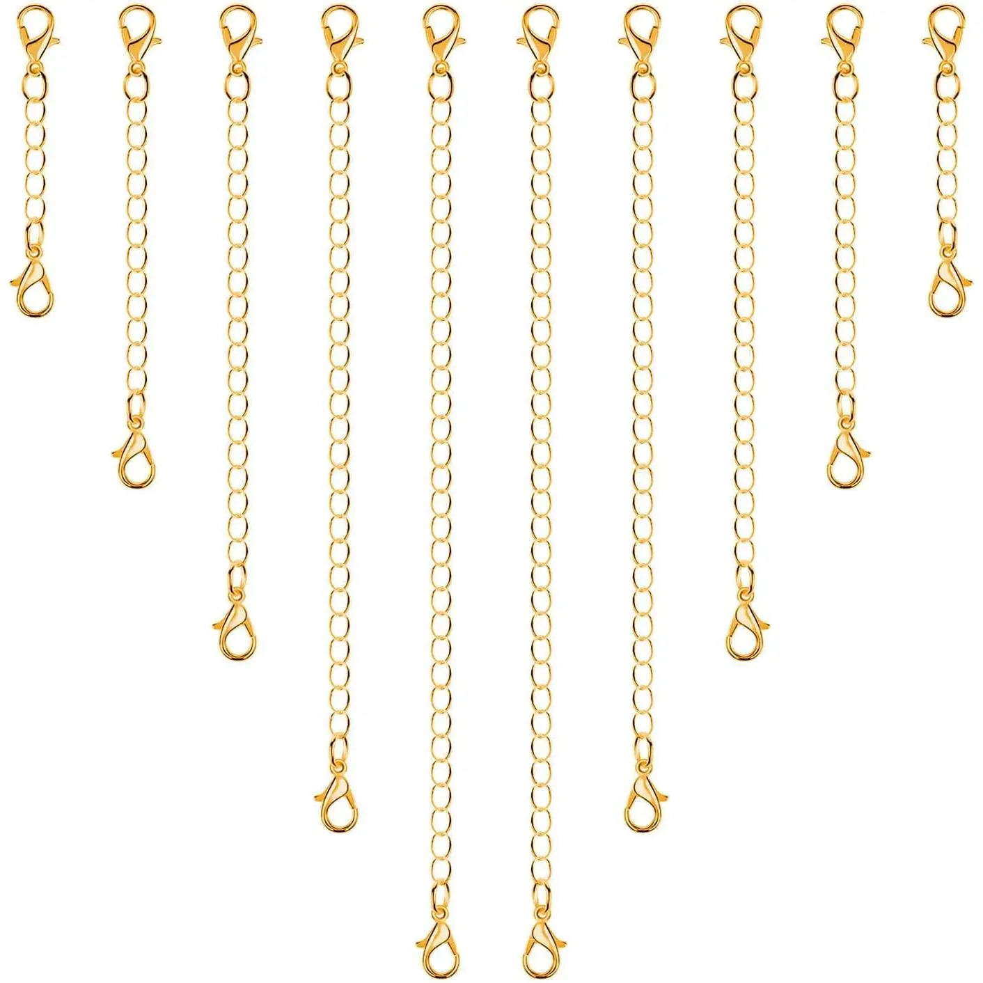 10 count Necklace and Bracelet Extenders , Chain Extenders for  Making ( Sizes)