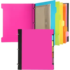 Pivotable Refillable Notebook, 3 Ring Binder Notebooks 1 Inch, Notebook with Dividers and Pockets, Folder Notebook, Flexible Binder, Soft Binders 3 Ring, Foldable Binder-