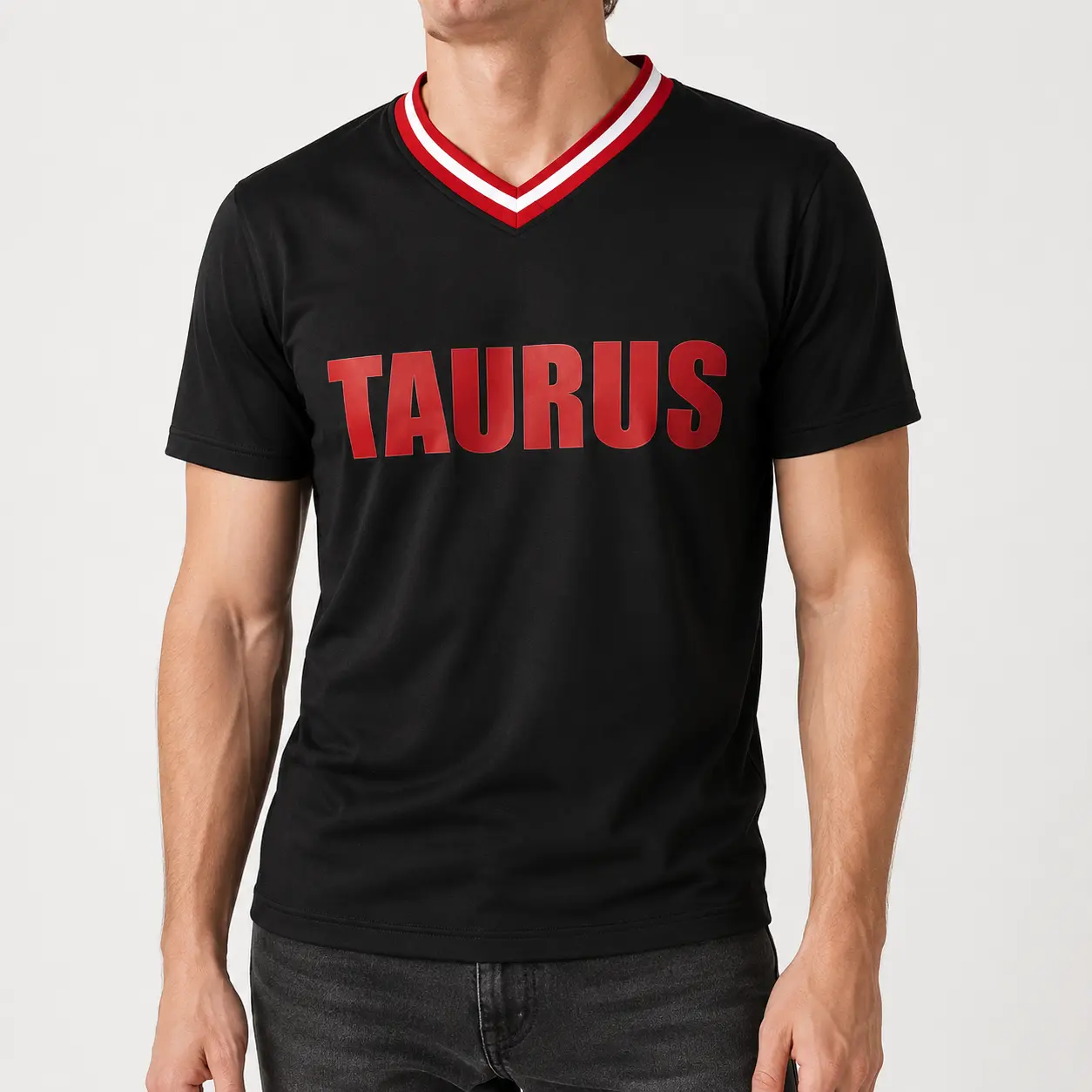Taurus Zodiac V Neck Sports Jersey, Black Short Sleeve Astrology Graphic Shirt, Lightweight Unisex Horoscope Top, Birthday Gift for Men Women,clothes,outfits,men's wear,men fashion,summer clothes