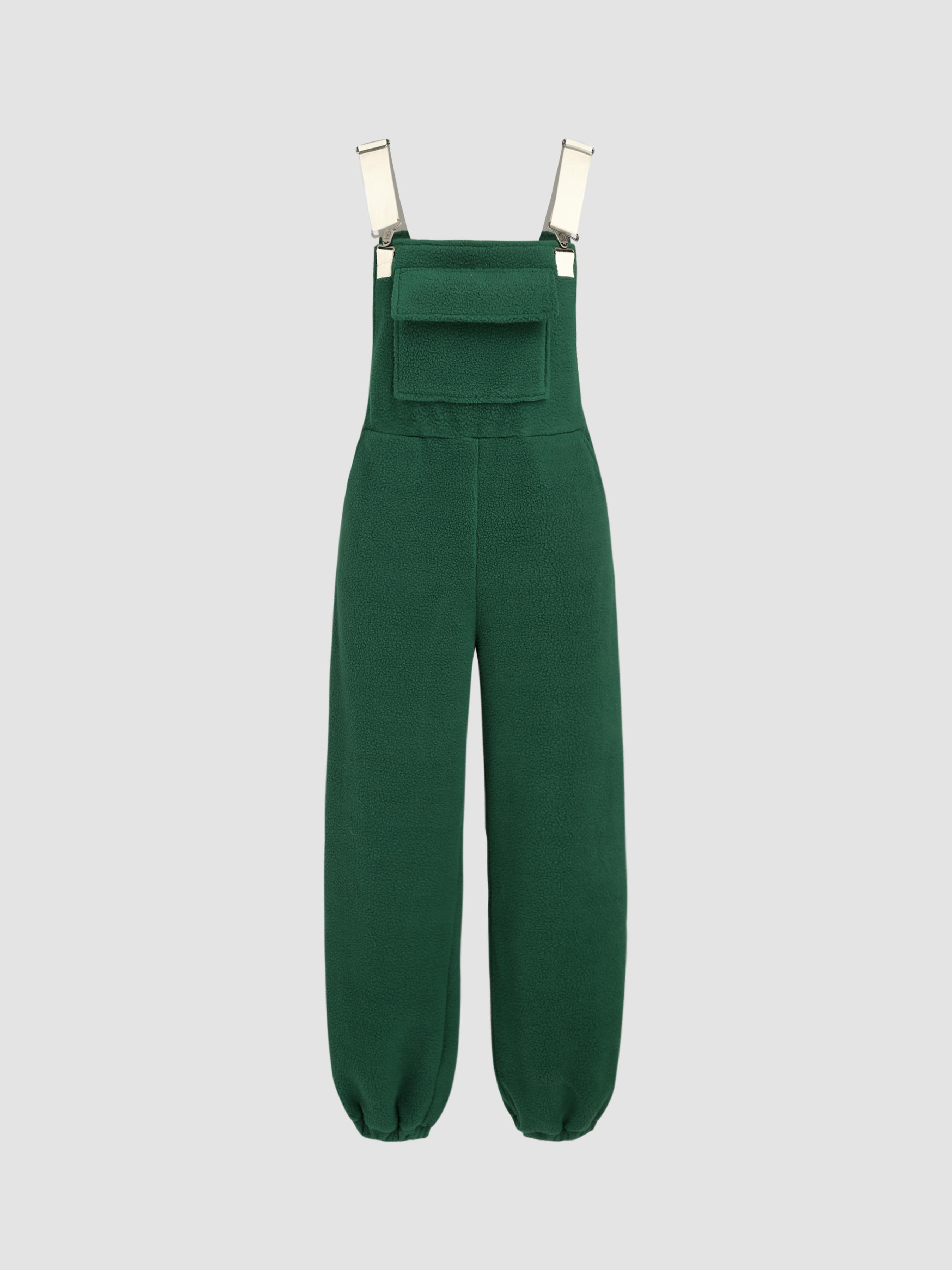 Cider [2 colors, Size 2-10] Fleece Pinafore Jogger Jumpsuit