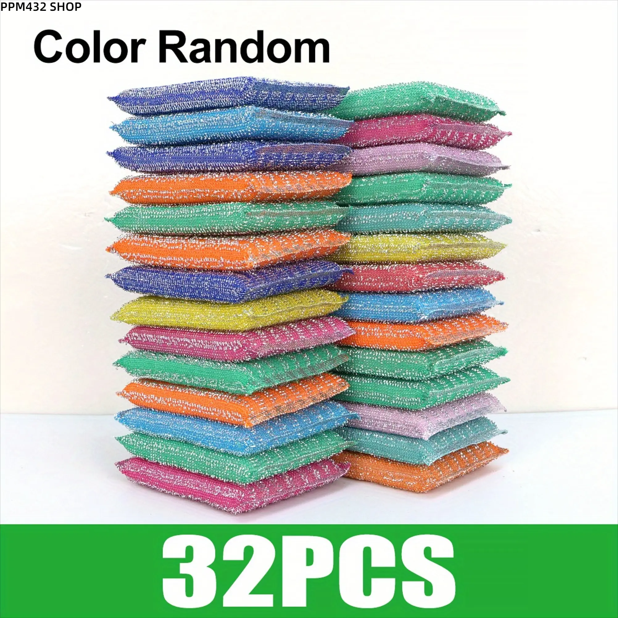32 Pack Kitchen Cleaning Sponges Double Sided Reusable Thick Scrub Pads High Absorbent Dish Sponge Heavy Duty Cleaning Pads for Cookware Pots Pans Sink Countertop