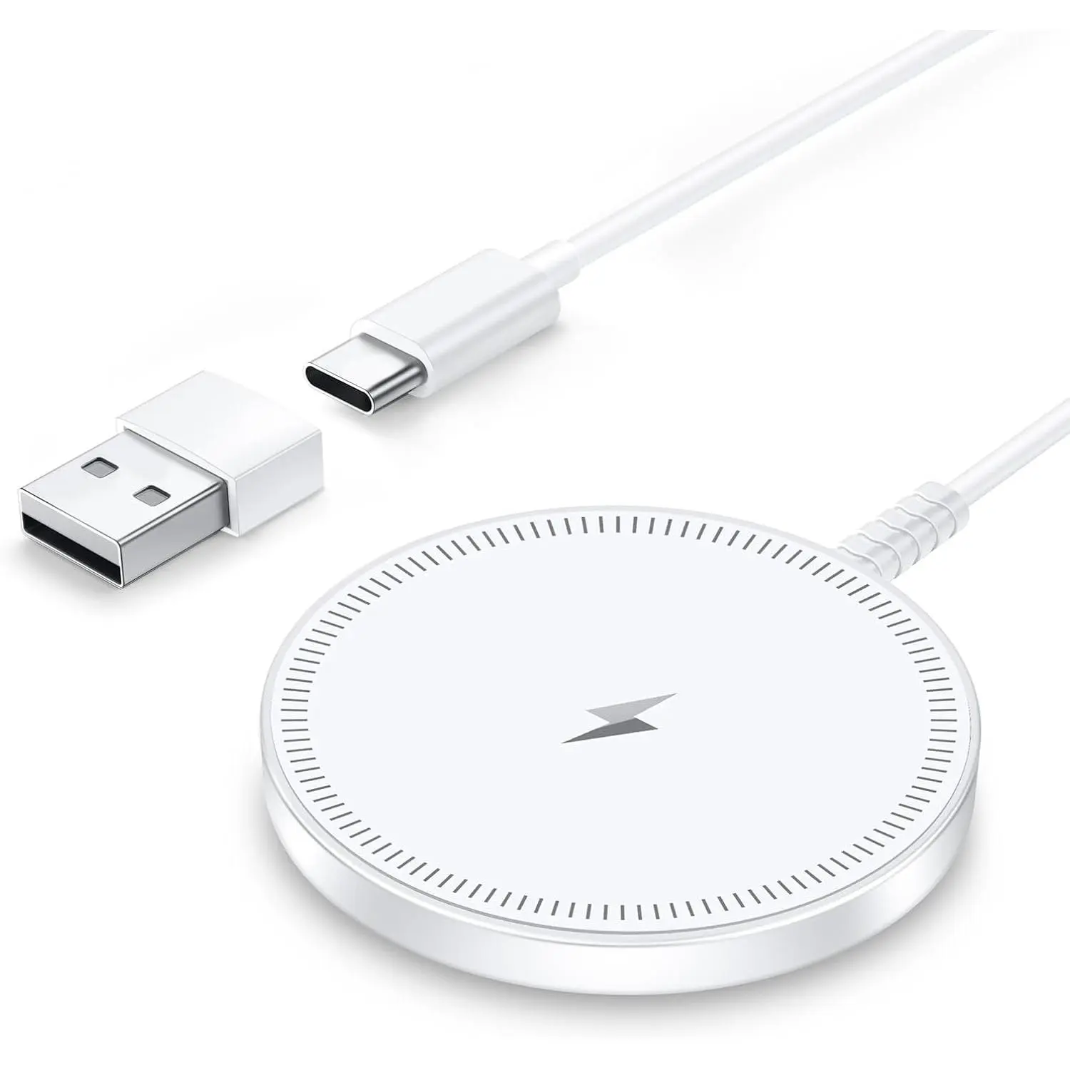 Magsafe Charger   Charge :    Pad | Compatible for  17/16/15/14/13/12 Series & AirPods,  Ports, Case-Friendly, Lightweight for Travel Bedside Desk