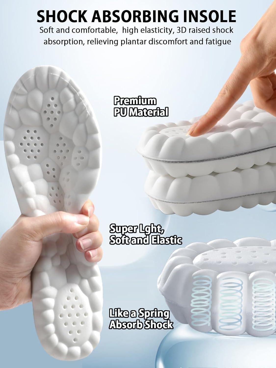 [Giveaway link]4D Insoles Cloud Technology Insole Super Soft, Ultra Comfort Insoles, 4D Sports Shoes Insoles, Acupoint Massage Insole for Foot & Joint Support