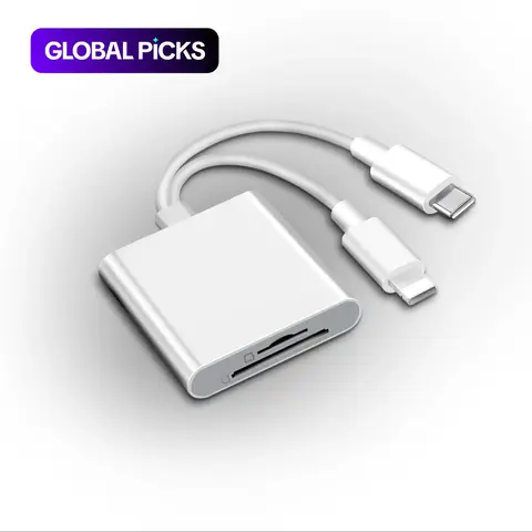 2 In 1 SD Card Reader, Portable Type-C Card Reader, USB Card Reader, Dual Slots Memory Card Reader for Game, Plug & Play Reader，Suitable for SD/TF/Micro SD Plug & Play, No App Needed for iPhone, for iPad & Android #GLOBAL PICKS