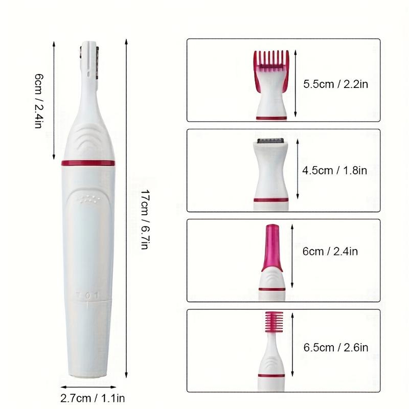 Five-In-One Hair Removal Device (Battery-Operated, Batteries Not Included) Rechargeable Gold Hair Clippers Blackhead Remover Pimple Popper Kit nose trimmer skinsafe