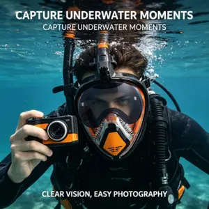 Dive Mask Breathing Waterproof Anti-Fog High Definition Snorkel Mask, Full Dry Float Mask Set, Swimming Goggles, Underwater Gear