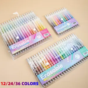12/24/36 Color Erasable Gel Pens Set, Erasable Ink, 0.7mm Fine Tip, Multicolor Artist Drawing Pen for Drawing, Coloring, Marking, School & Art Supplies, Versatile Use