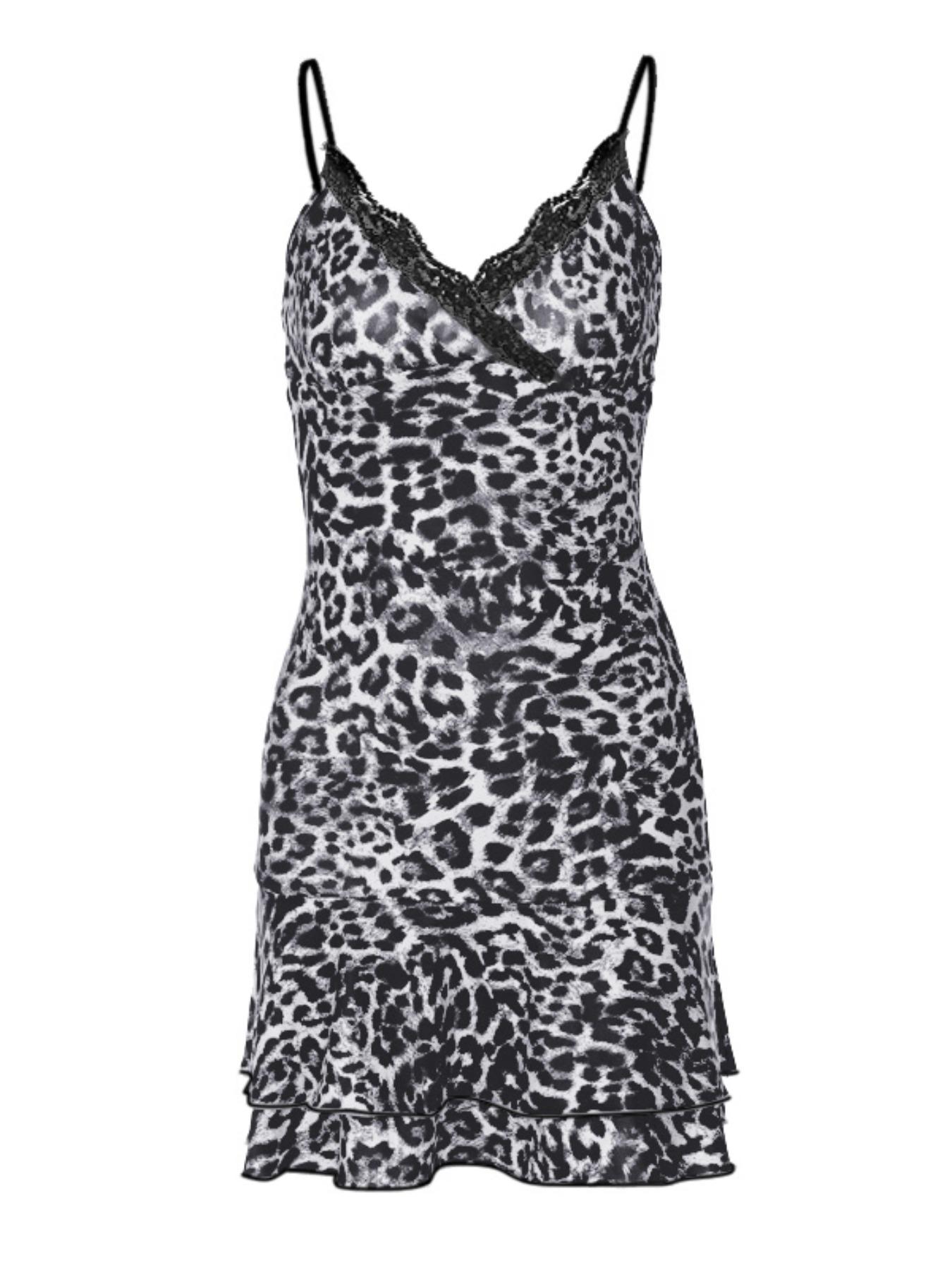 Women's Leopard Print Contrast Lace Bodycon Cami Dress, Wrap Tiered Layer Mini Dress for Party Club Dating Wear, Ladies Summer Clothes, Summer Dresses 2024 Wedding Guest Dress Downtown Girl Outfit Cheetah Girls Costume