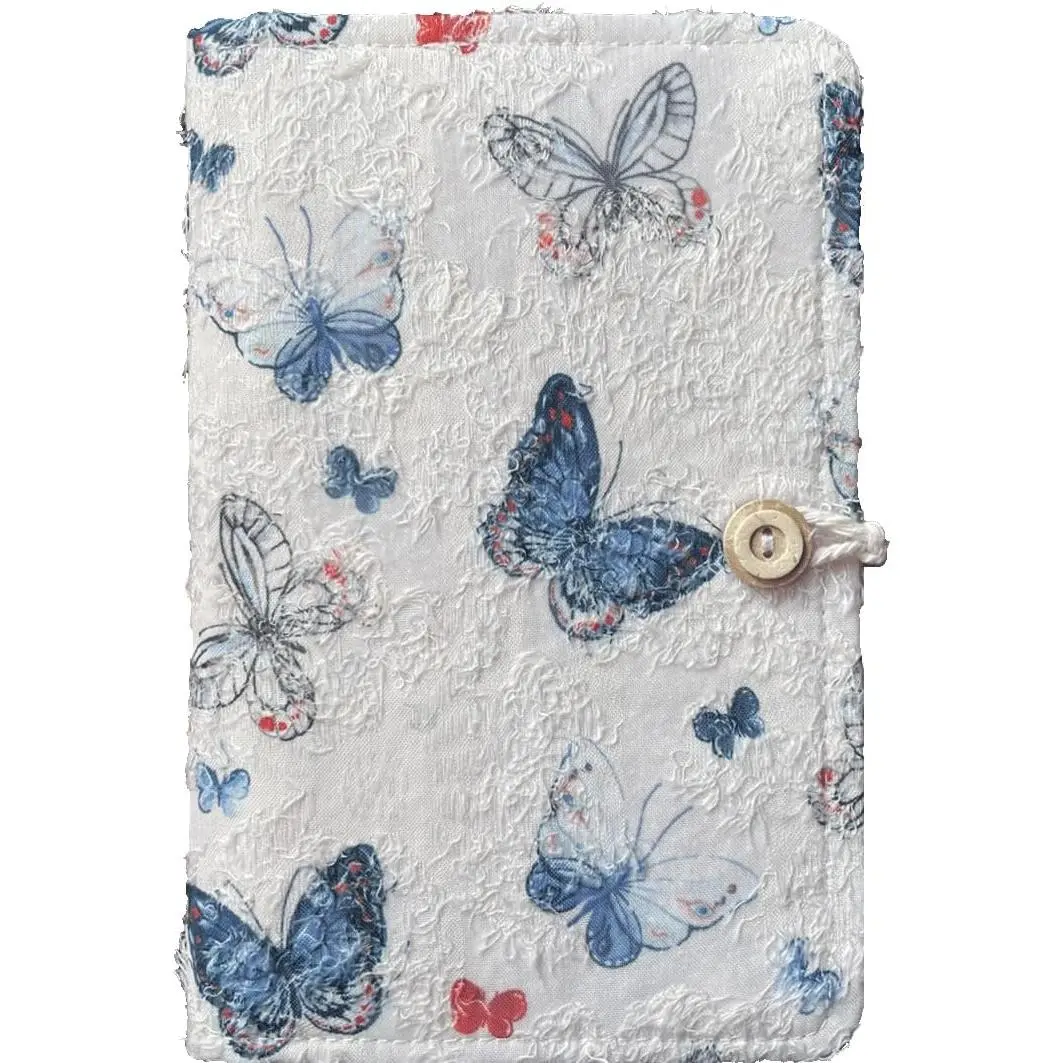 A6 Binder, Refillable Notebook, 6 Ring Binder, Small Journal 5"x7", B6 Sketchbook, Embroidered Notebook, Butterfly Gifts for Girls, Budget Binder, Planner Binder, Butterfly Notebook, White