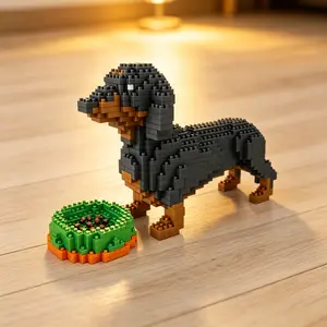 Pet Dog Theme Micro Mini Building Set, DIY Puzzle Toy, Bright Colors, Various Dog Shapes, Ideal Gift for Pet Lovers