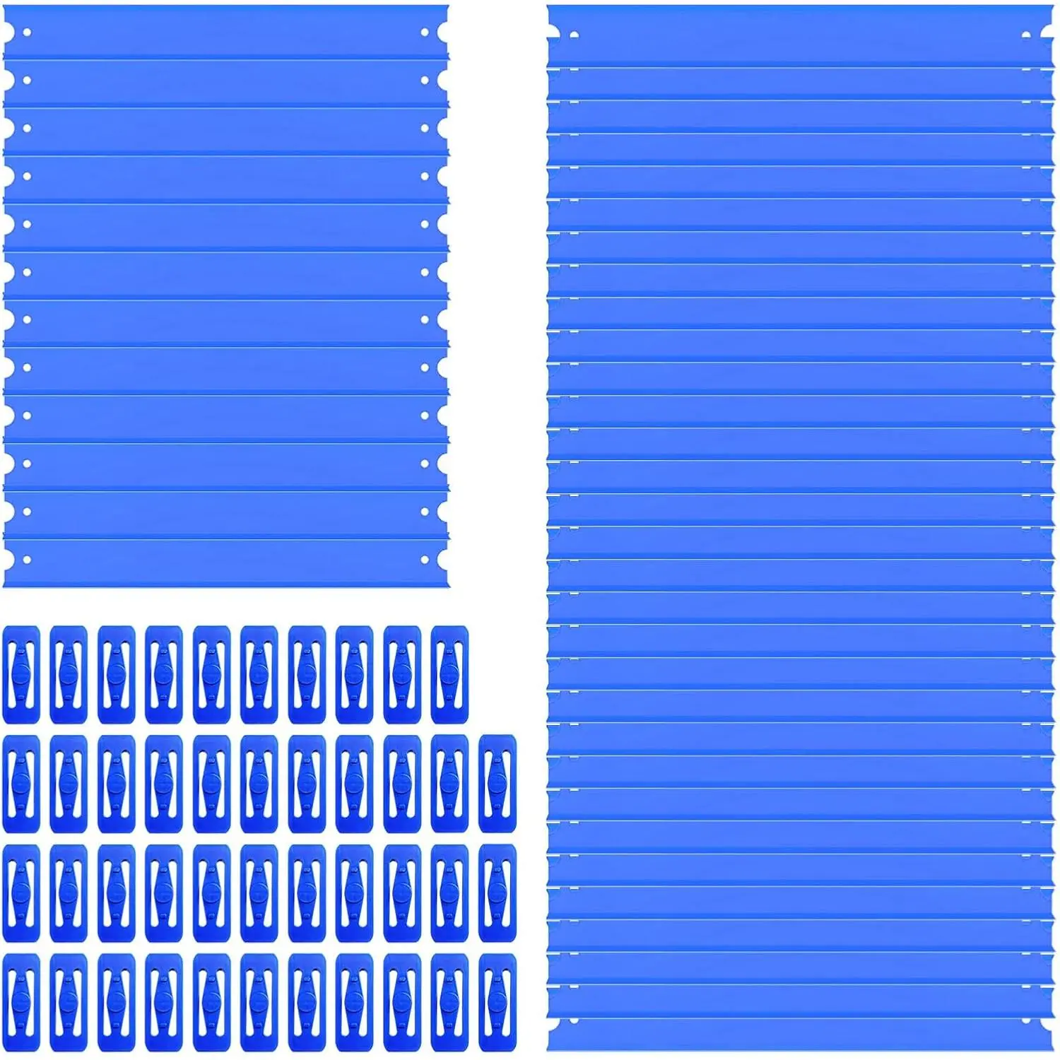 40FT Replacement Track Set Builder Pieces, Compatible with 1:64 Diecast Cars, 86-Piece Straight Track Set, Connectors Included, 40 Feet of Track(Blue)