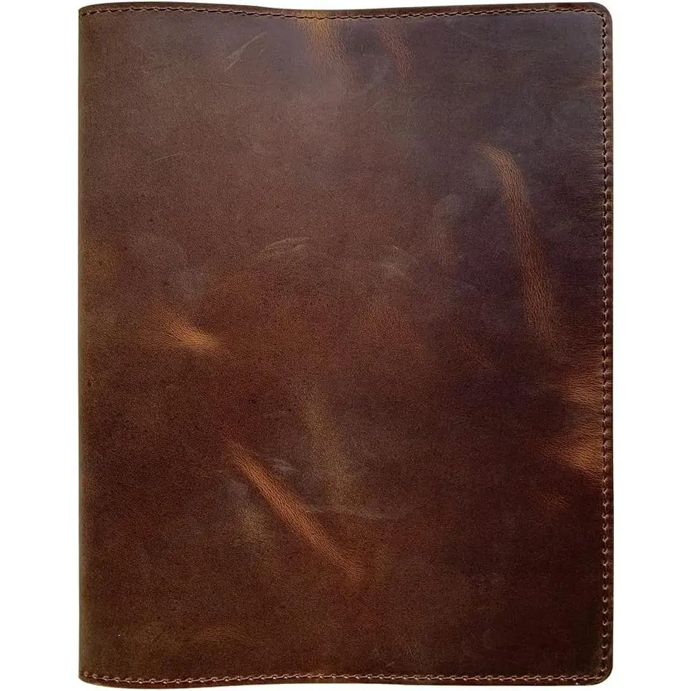 Leather Journal Cover for Moleskine XL and 7.5"x9.75" Composition Notebooks,  Brown 8.25"x10.5"