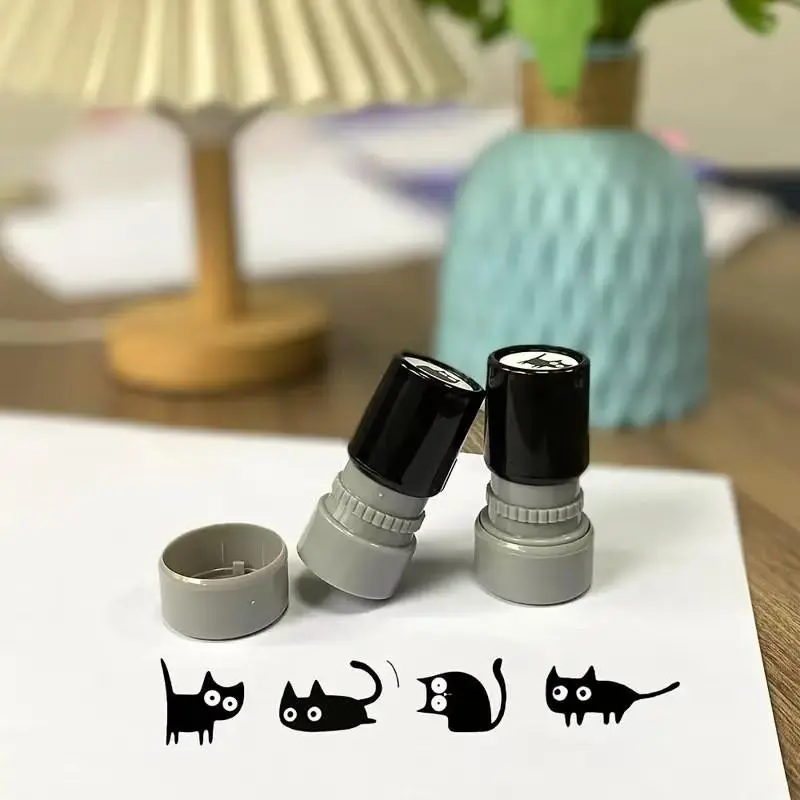 New custom cat-pattern stamps, cute animal design stamps, teacher rewards stamps. Suitable for office supplies and stationery for Teacher's Day, Halloween, Christmas, family, school and office. Also includes art stickers and booklet stamps.