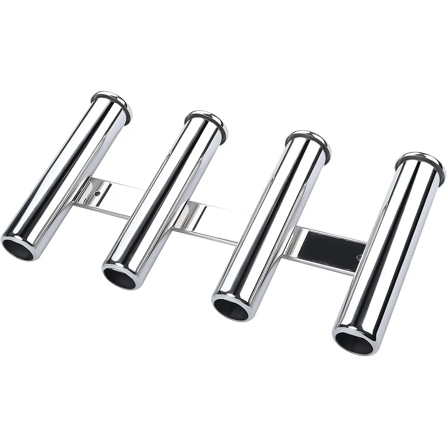Wall-Mounted Fishing Rod Holder for Boat, Stainless Steel 4 Tubes Linked Fishing Rod Rack, Vertical Fishing Pole Holder for Marine Boat Yacht RV Camper