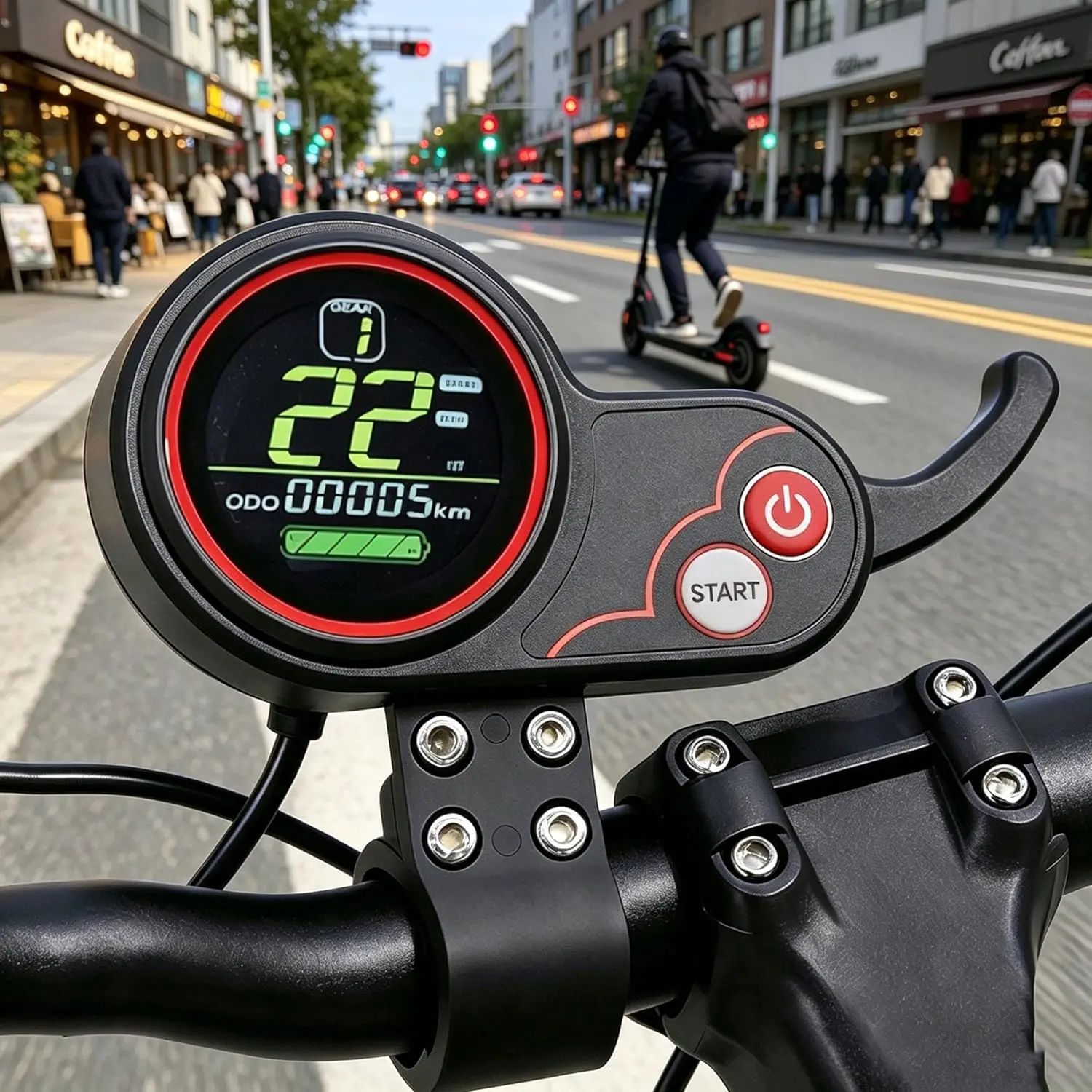 Superior Plastic LCD Digital Dashboard Throttle Speedometer - 24V-60V 5/6-Pin Plug-In Control Panel, Replacement Screen Accessory for Electric Scooters, E-Bikes