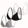Women's Elegant Plain Wireless Triangle Bra, Adjustable Strap Backless Bralette, Soft Comfortable Lingerie Top for All Seasons