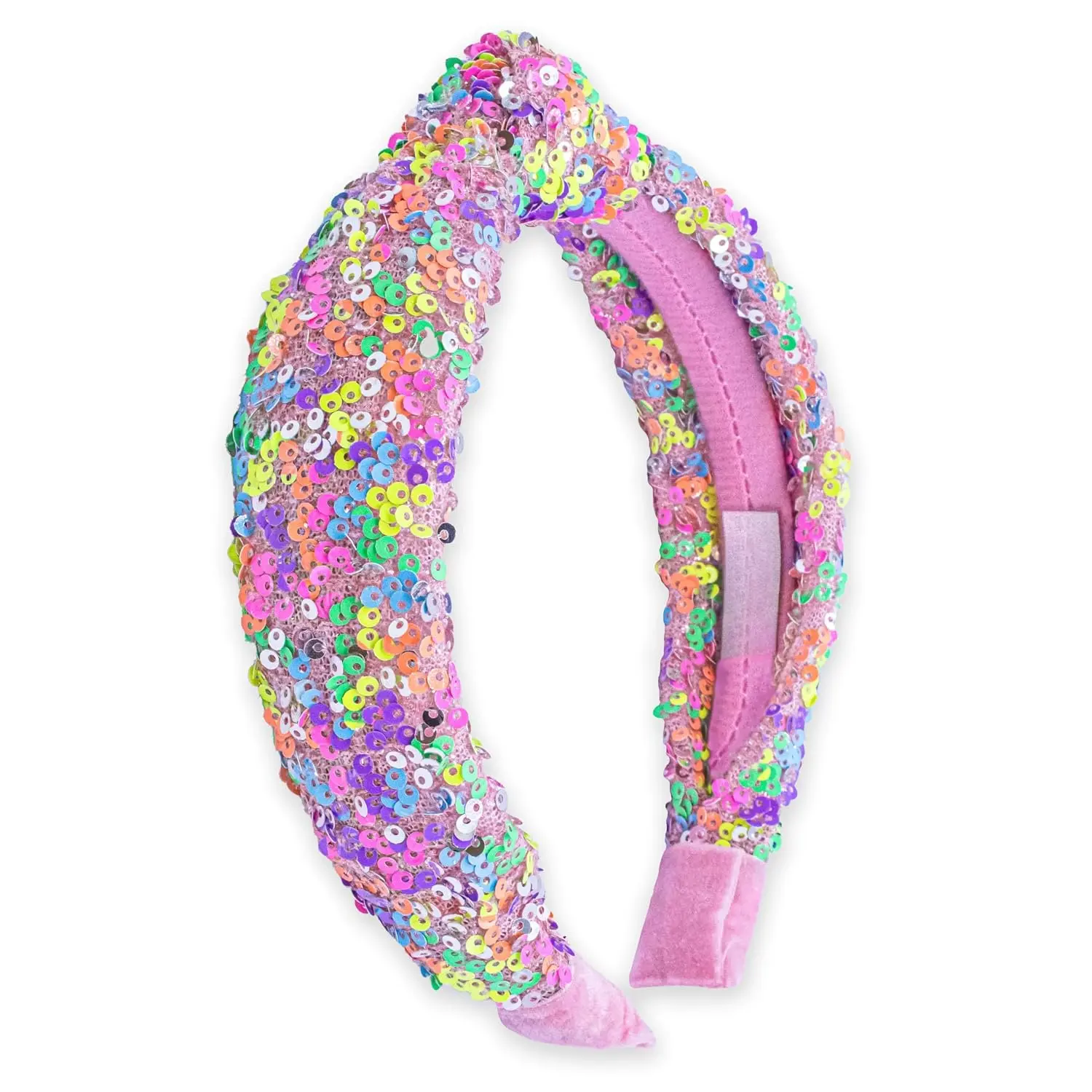 Knotted Headbands for Girls - Rainbow Sequin Knot  Bands for , Sparkly  Headband, Sparkle Beaded Hair Band Accessories, Easter Basket Fillers Stocking Stuffers