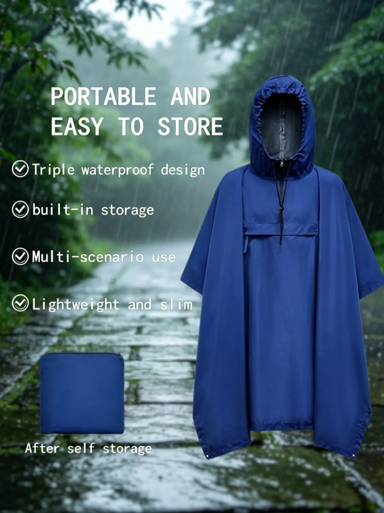 Three in one raincoat, cloak, canopy, multi-purpose raincoat shelter, breathable hiking raincoat, suitable for outdoor, hiking, hunting, waterproof raincoat shelter, essential for field work and hunting, Rainproof