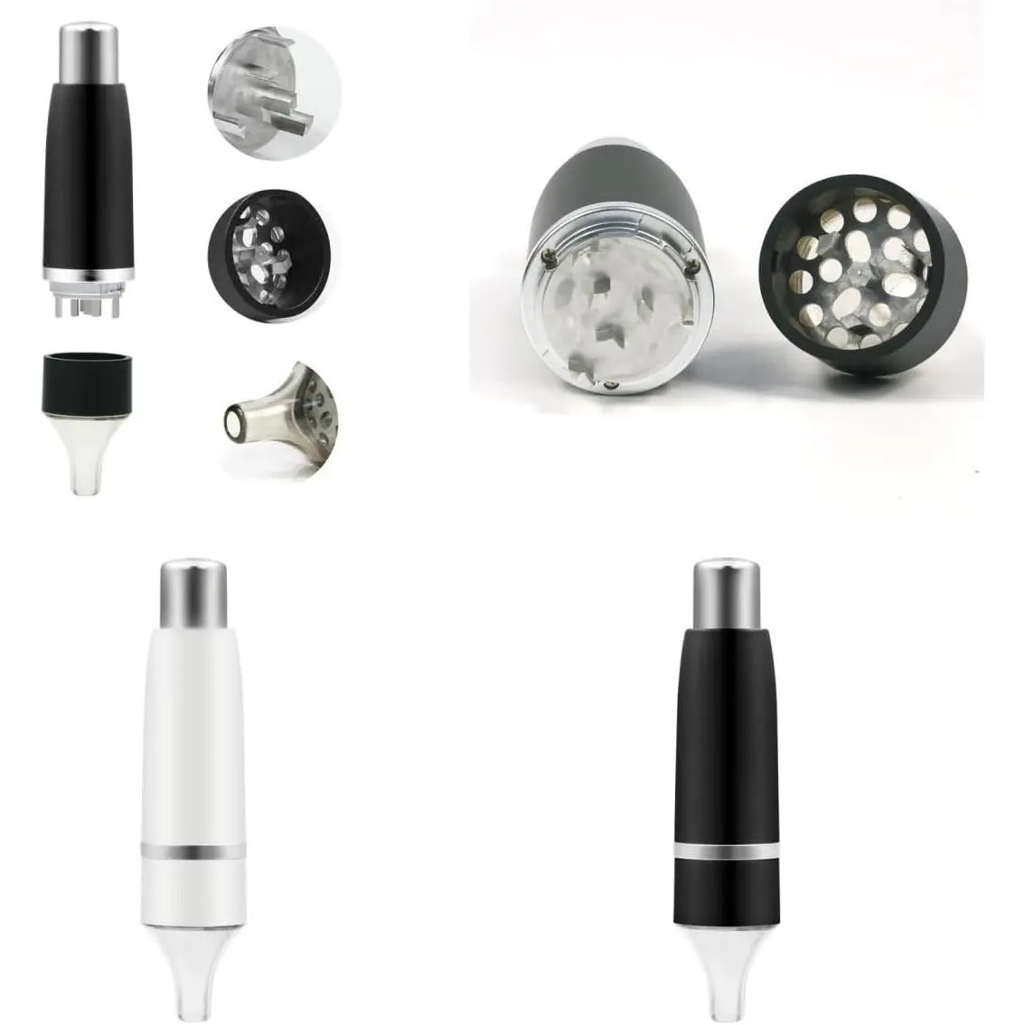 Silver Manual Coffee Bean Grinder - Portable Hand Crank Mill, Aluminum Alloy 1-Handed Grinder with Automatic Joint Roller, Detachable and Washable Kitchen Fixture Accessory