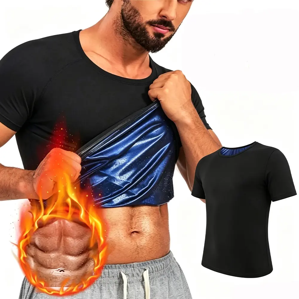 Men's Sweat Sauna T-Shirts,Men Sport Vest Long Sleeve Shapwear,Men Breathable Vest Tank Top,Fitness Workout Sports Vest