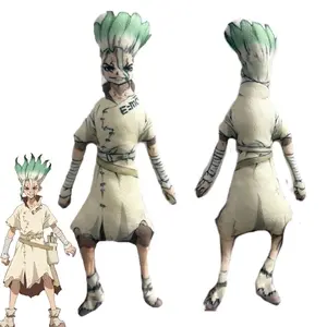Anime Dr.STONE Ishigami Senkuu Cosplay Plush Cotton Doll Slender Twistable Shape Room Decoration Abstract Model Decoration