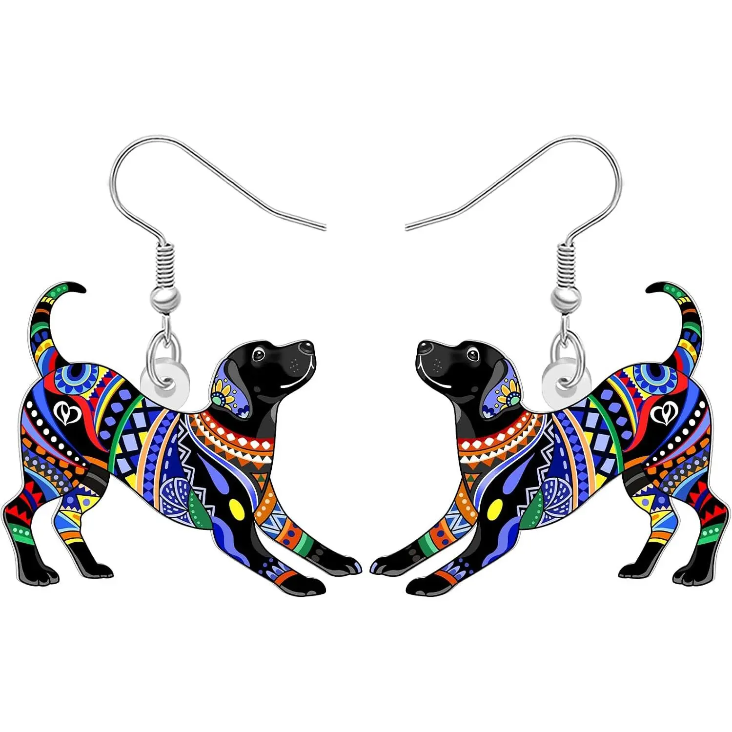 Cute   Mom Gifts Labrador Dangle Earrings Novelty Folk Art  Design Statement Bohemian  Boho Gifts for Women  Lovers Pets Puppy Owners